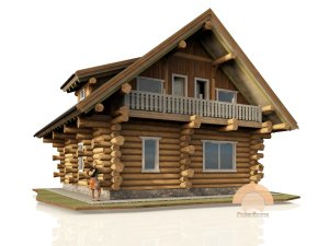 Проект сруба из бревна с post&beam