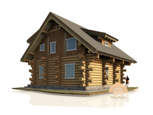 Проект сруба из бревна с post&beam