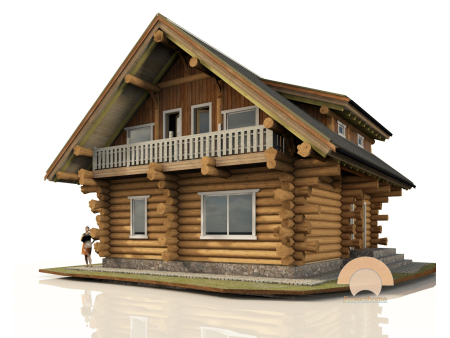 Проект сруба из бревна с post&beam